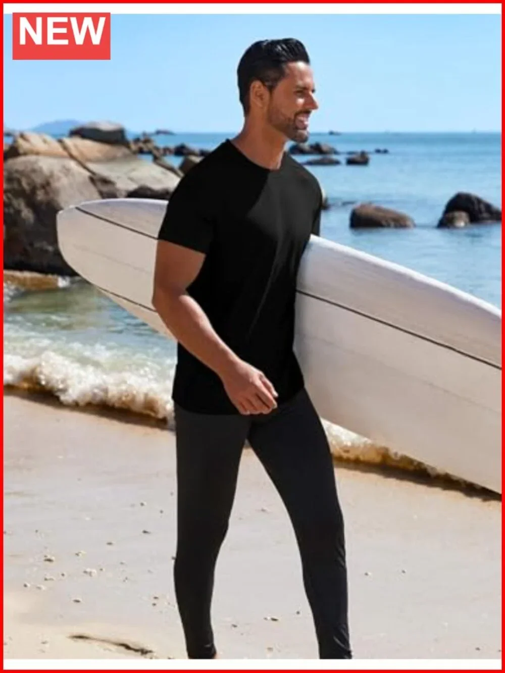 Men's UPF 50+ Rash Guard Swim Shirt Quick Dry UV Protection Tee for Surfing